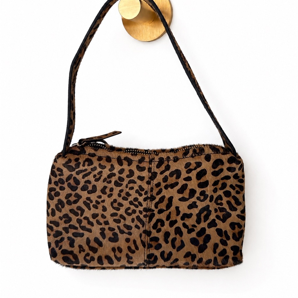 Zara Leopard Print Mini Shoulder Bag in Brown and Black